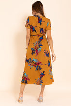 Load image into Gallery viewer, 2032 short sleeve V-neck burnt yellow long dress