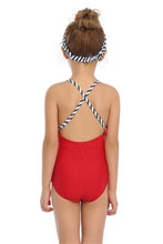 Load image into Gallery viewer, Ksw04 Black Red And White Stripes One piece (KIDS)