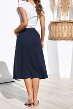 Load image into Gallery viewer, 2047 Navy Blue Button Up Skirt