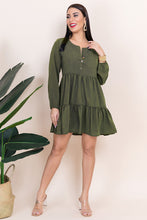 Load image into Gallery viewer, 2004 Long sleeve olive short dress