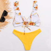 Load image into Gallery viewer, Sw24 Sunflower Ruffle Top Yellow Bottoms