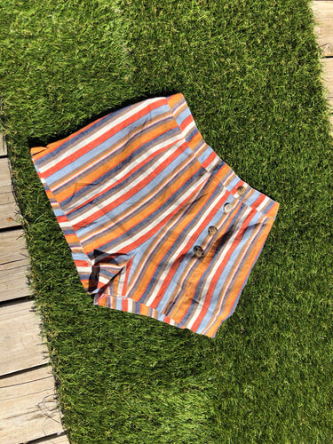 0011 Multi Color Striped Shorts