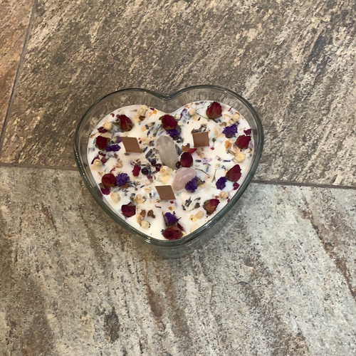 Large Heart and Crystal Candle