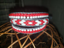 Load image into Gallery viewer, Red, White and Grey Triple Wrap Bracelet - BD-L-0004
