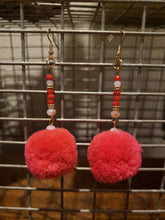 Load image into Gallery viewer, Dangle pom earrings-E-0020