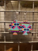 Load image into Gallery viewer, Bright Aztec Cut Earrings-E-0004