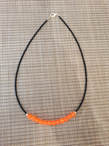 Black Choker with Orange Frosted Accent-NS-16-0003