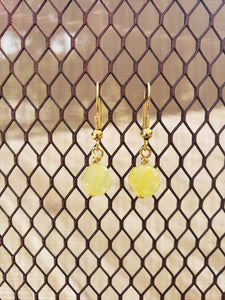 Yellow Agate Earrings-EB-8-0001