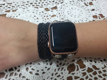 Load image into Gallery viewer, Matte Jet Leather Apple Watch Band-WB-LB-0001