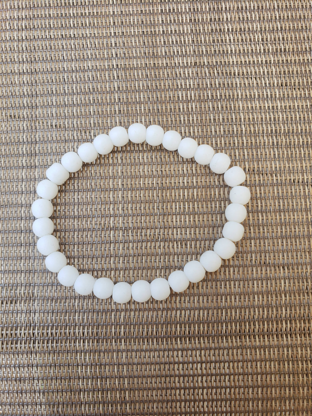 White Sea Glass Bracelet-B6-65-0003